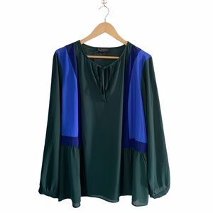Eloquii Green and Blue Blouse